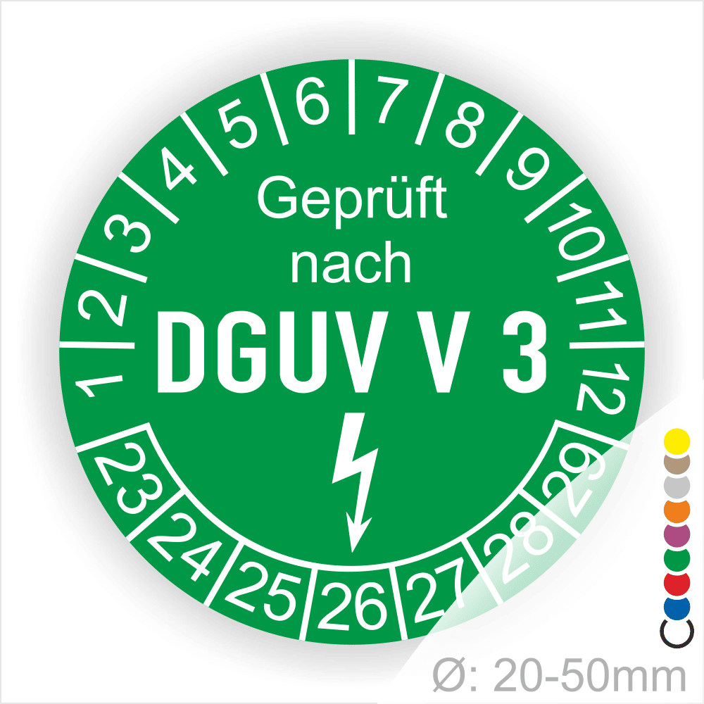 Dguv V3 Prufung Rain.httpswww.printengel.dewp contentuploads202108DGUV V3 Pruefung Startjahr 23 DGUV0004 gruen